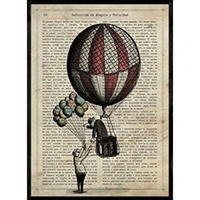 POSTER Mann Mit Ballons. A4 Rahmenlos - Klar, Papier (29.7/5/21cm) - Nacnic