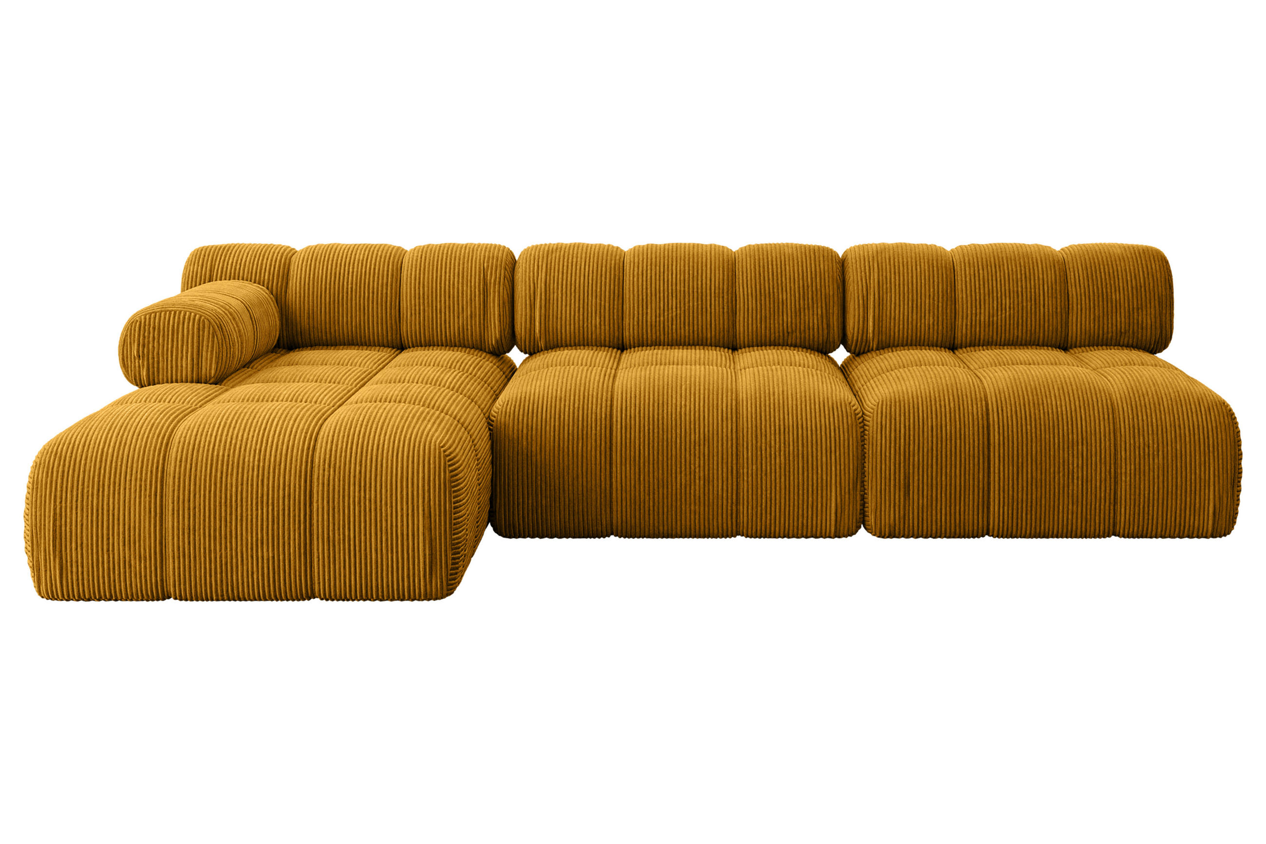 ECKSOFA modulares Sofa Razon-L2 - 285x160x70 cm Senfgelb Cord - Currygelb, Holzwerkstoff/Textil (285/160cm) - ALTDECOR