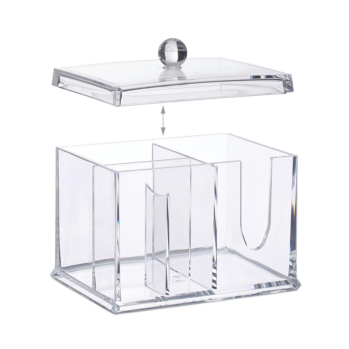 WATTESTÄBCHEN-AUFBEWAHRUNG - Transparent, Kunststoff (15/13/11cm) - Relaxdays