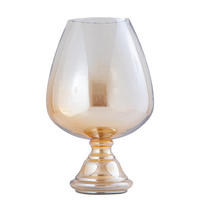 WINDLICHT Alwine Gold 28/28/42cm - Goldfarben, Glas (28/42/28cm) - PTMD Collection