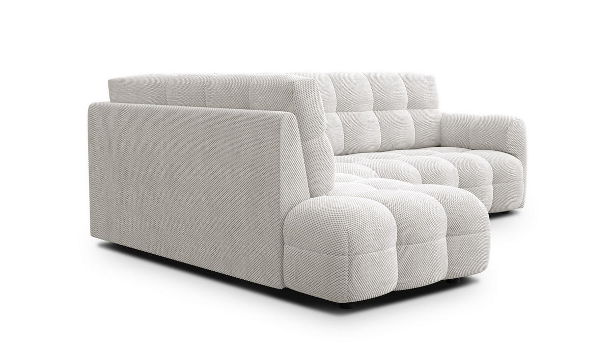 ECKSOFA MELLOW 5-Sitzer, creme - Creme/Schwarz, Holz/Textil (283/191cm) - Courtois Laville