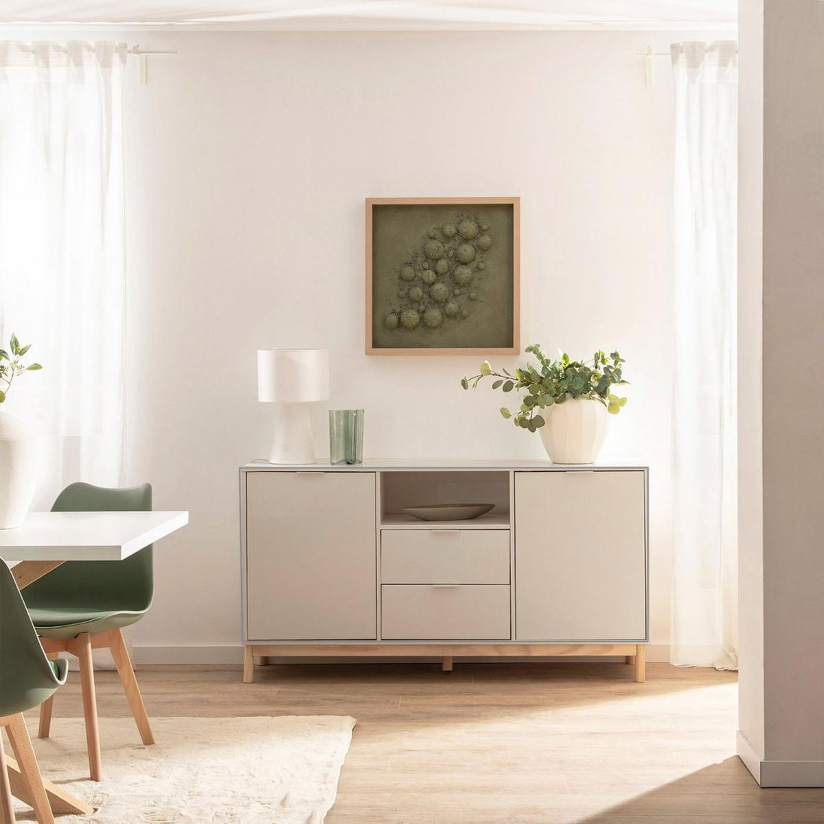 ANRICHTE NIEDRIGE Elian Weiß 150 cm x 78 cm - Weiß, Holzwerkstoff (150/78/38cm) - Klast Home