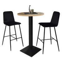 TRESENTISCH rund Eleanore 70 cm schwarz matt/asteiche - Naturfarben, Metall (70/70/106cm) - 58aufmkessel