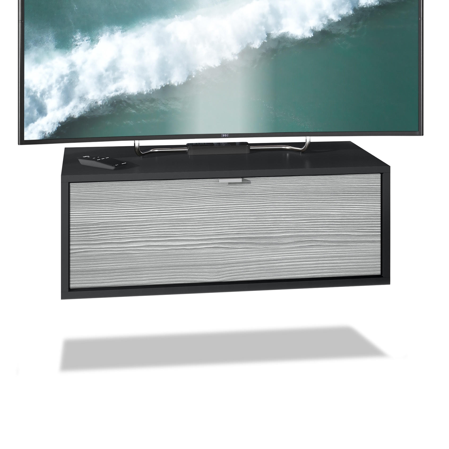 Vladon Lowboard Anthrazit 80x29x37 cm