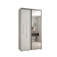 SCHWEBETÜRENSCHRANK 235,2/130/45 2-türig - Silberfarben/Weiß, Holz/Metall (130/235/45cm) - Abiks Möbel