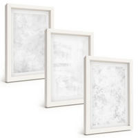 BILDER SET 3er Set - 20x30 cm Weißer Rahmen - Minimalistischer Hintergrund mit weißen Punkten - Weiß, Kunststoff (20/30cm) - TULUP