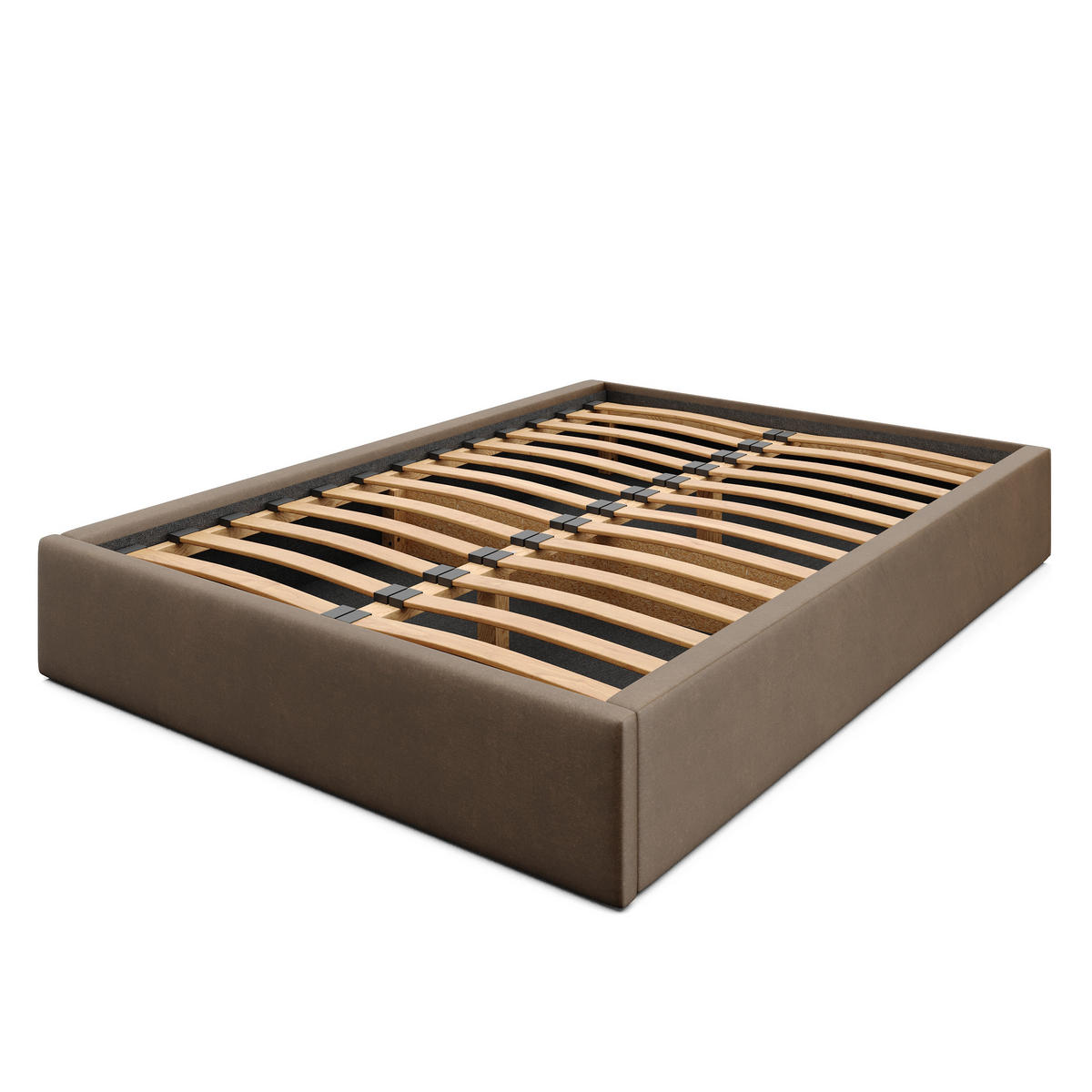 POLSTERBETT 140x200cm Bett mit Stauraum Lattenrost Braun - Braun, Holz/Holzwerkstoff (140/200cm) - Muralo