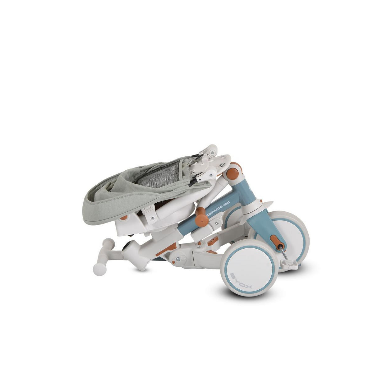 DREIRAD Compacto 4 in 1 blau Schiebegriff klappbar Gurt umbaubar EVA - Blau, Metall (70/50/97cm)