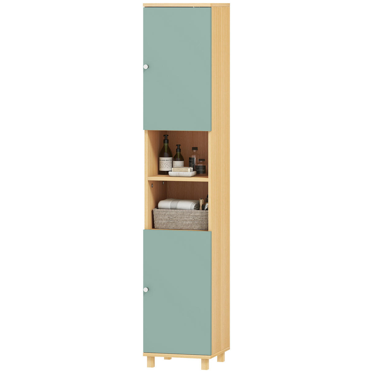 HOCHSCHRANK DE-12491 30/30/166 cm Grün - Grün, Holzwerkstoff (30/166/30cm) - ComfortXL