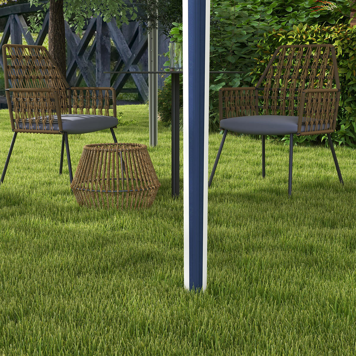 PAVILLON Oxford Blau - Blau, Metall (295/255/295cm) - ComfortXL