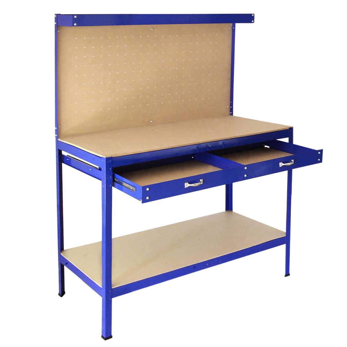 WERKBANK mit Stecktafel und Schublade Blau - Blau, Metall (44/81.5/78cm) - Monster Racking