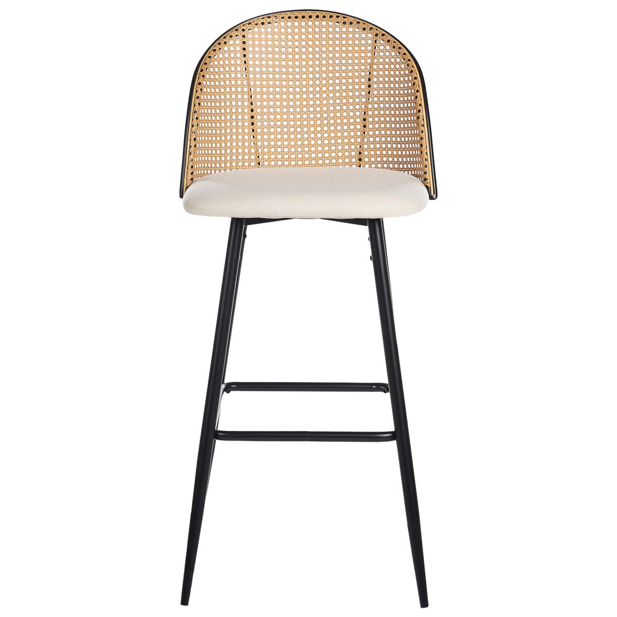 BARSTUHL 2er-Set Metall Schwarz Cornell - Beige, Metall (46/104/51cm) - Beliani