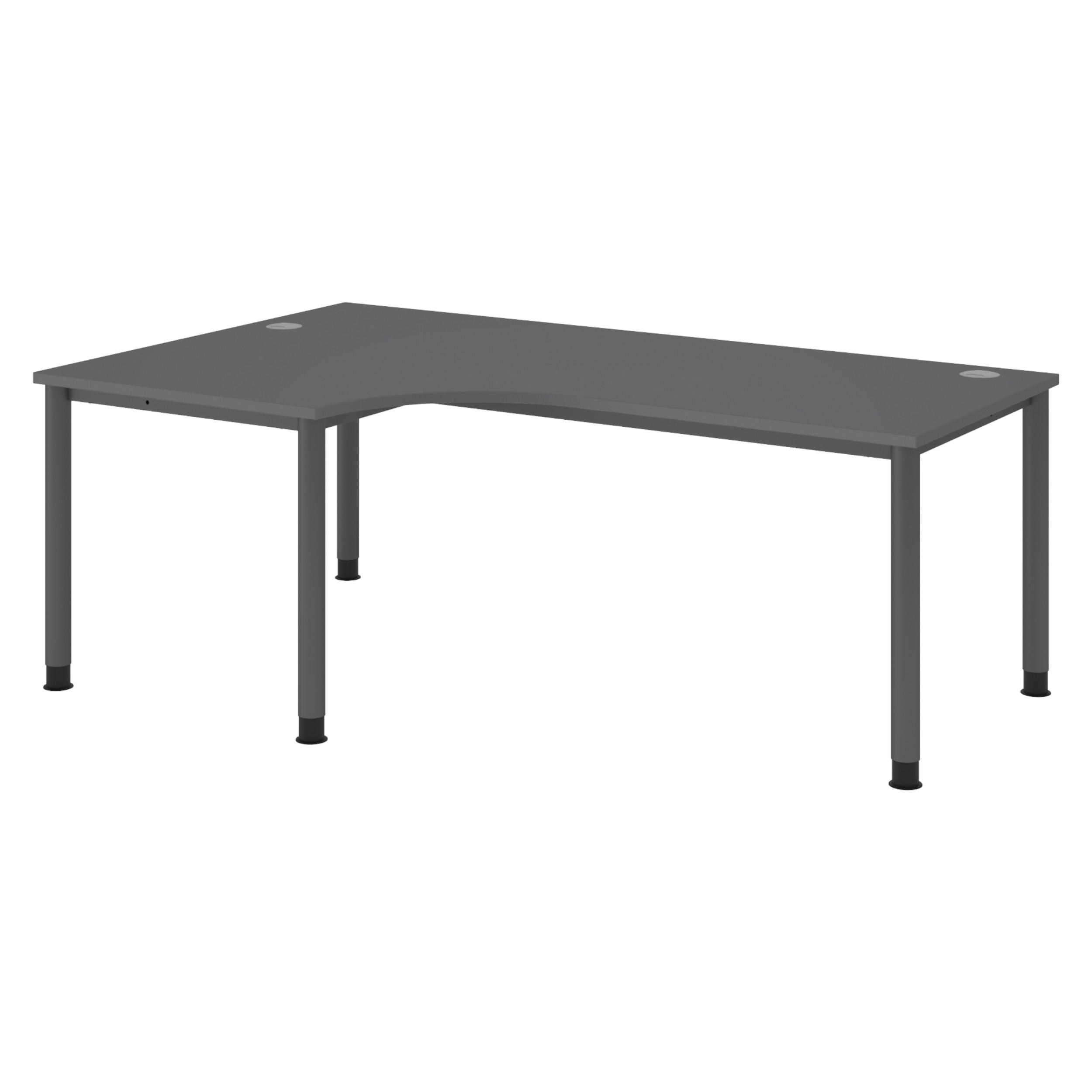 SCHREIBTISCH Serie-H Gestell: Graphit 120/200/74 cm in Graphitfarben - Graphitfarben, Holzwerkstoff (120/200/74cm) - bümö