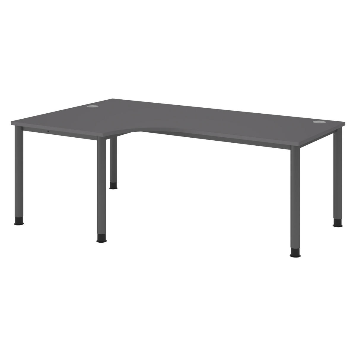 SCHREIBTISCH Serie-H Gestell: Graphit 120/200/74 cm in Graphitfarben - Graphitfarben, Holzwerkstoff (120/200/74cm) - bümö