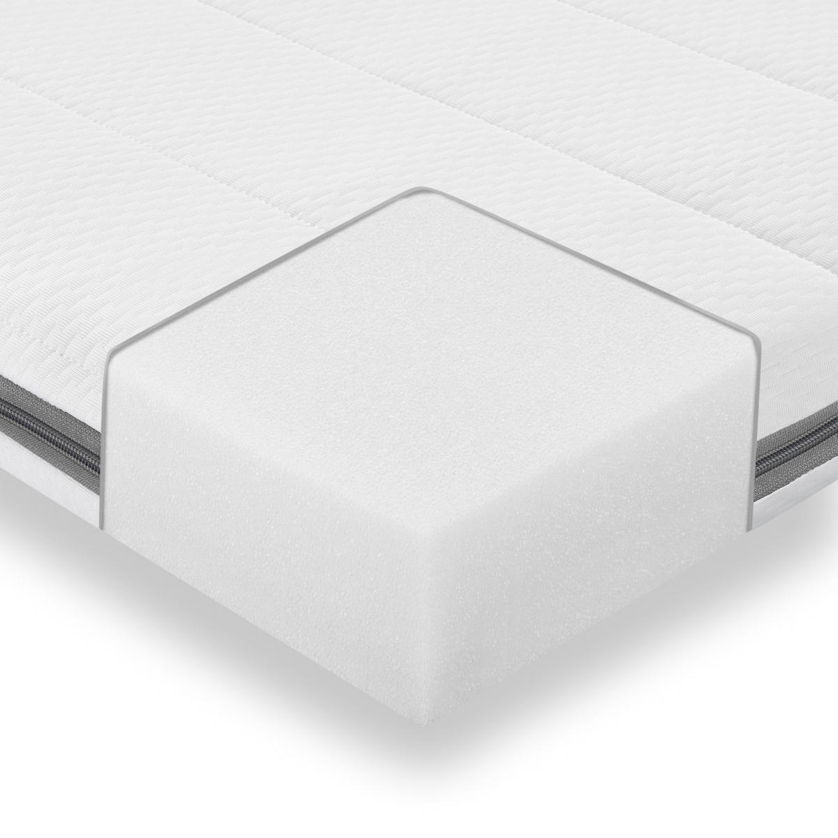 TOPPER 90x200 - Matratzenauflage für Top-Liegekomfort - Kaltschaum - Topper atmungsaktiv, Höhe 5cm - Weiß, Textil (200/90cm) - Sleepneo