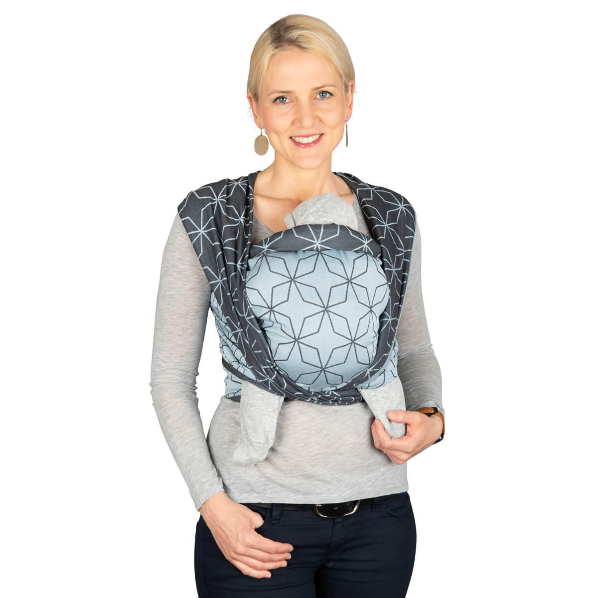 BABYTRAGETUCH Gewebtes Tragetuch kbA - Dunkelblau/Hellblau, Textil (70/0.1/540cm) - Hoppediz