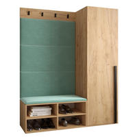 GARDEROBEN-SET 134/184/42 - Eichefarben/Schwarz, Holz/Kunststoff (134/184/42cm) - MÖBEL KRYSPOL