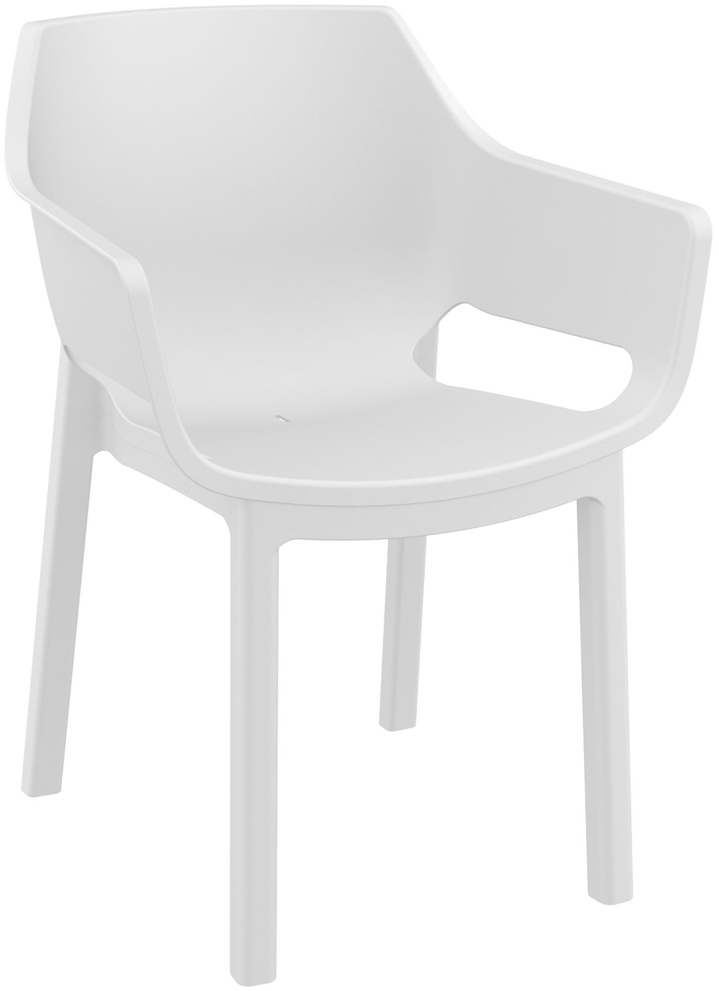 GARTENSTUHL Kunststoff Weiß - Weiß, Kunststoff (60/90/65cm) - CLP