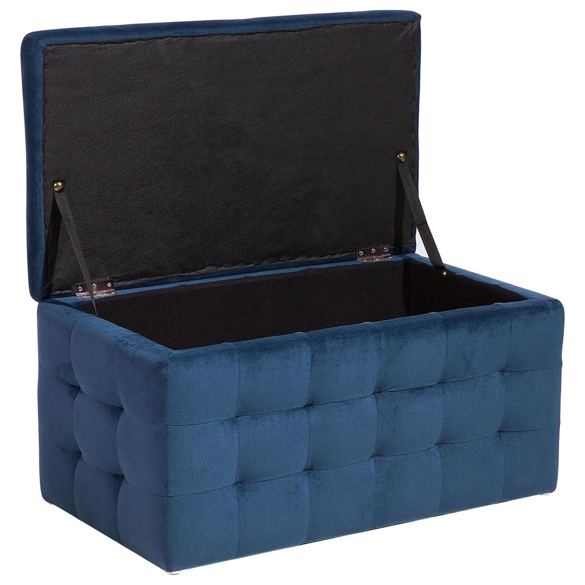 TRUHENBANK Michigan 42/72/40 cm - Blau, Textil (72/40/42cm) - Beliani