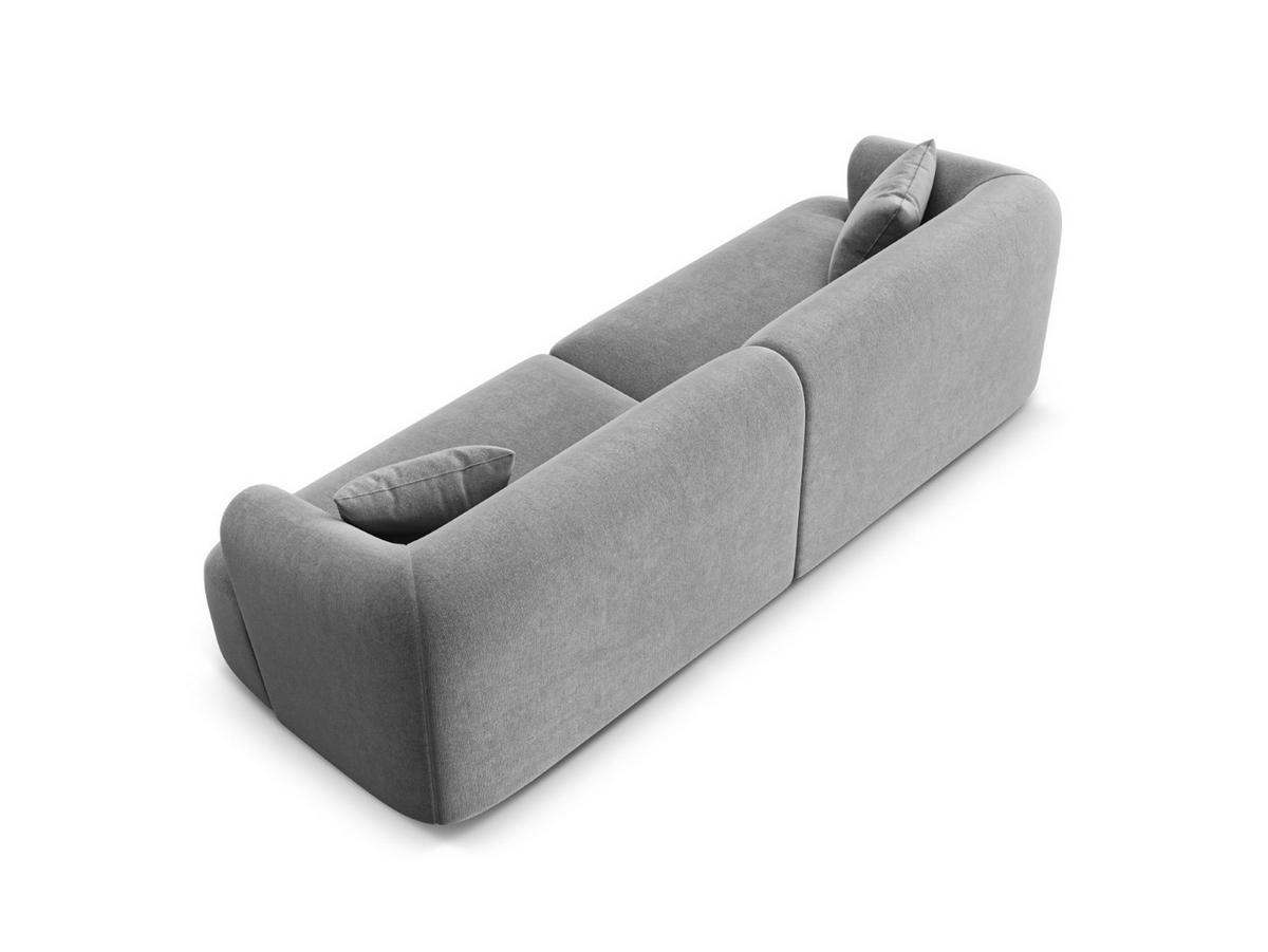 MODULARES-SOFA Campi aus Samt grau 4 Sitzplätze - Grau, Textil (90/70/255cm) - Cosmopolitan Design
