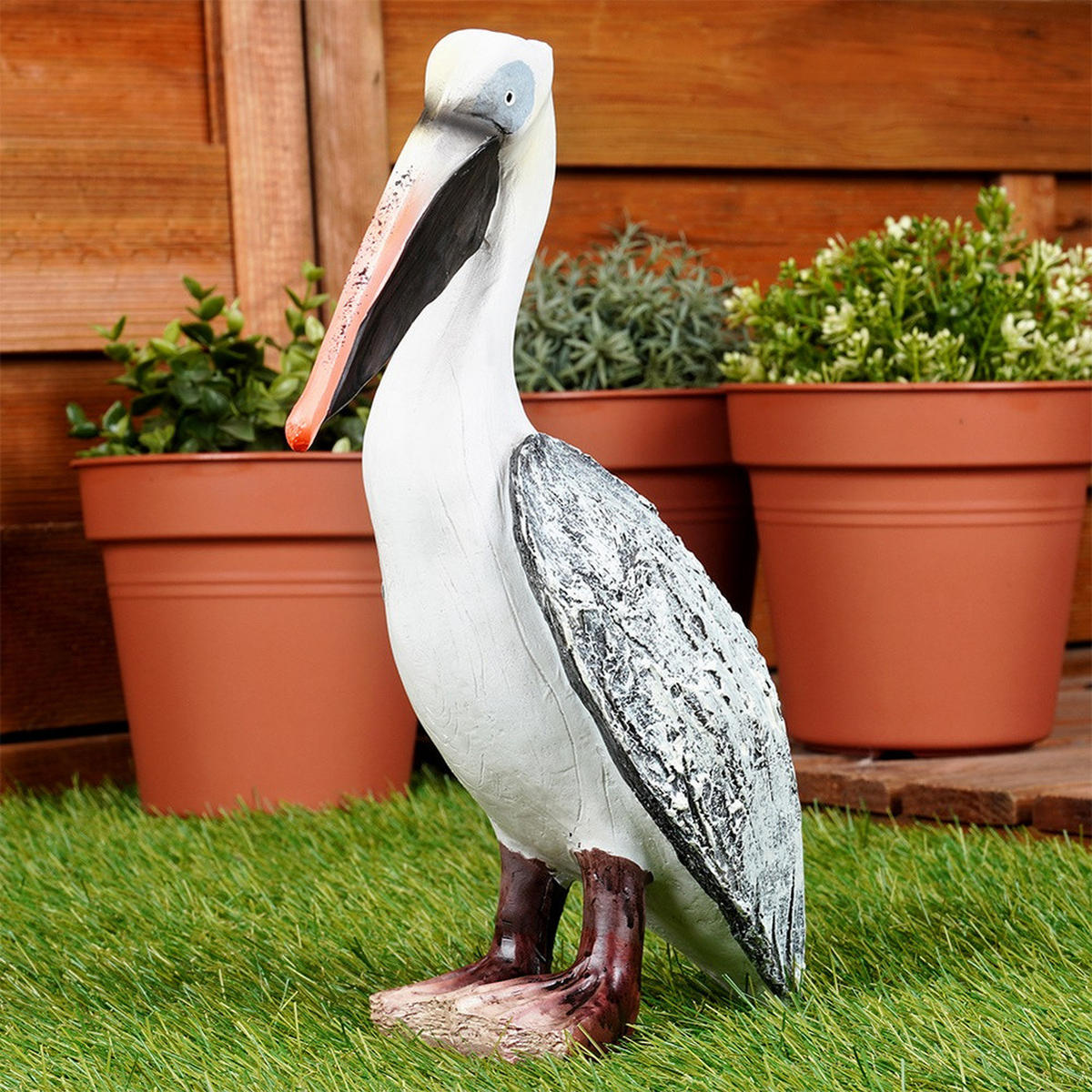 GARTENFIGUR Reiher Kunststein 28,5 cm Mehrfarbig - Multicolor, Stein (20.5/28.5/10.5cm) - ProGarden