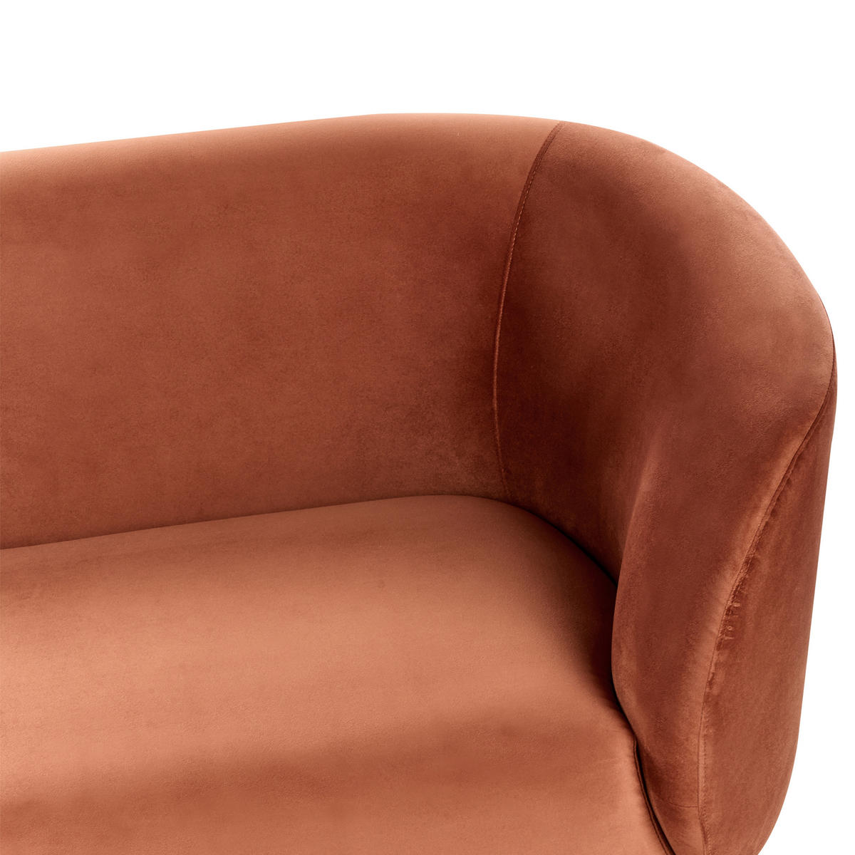 2-SITZER-SOFA Samtstoff orange/schwarz Loen - Schwarz/Orange, Textil (155/79/70cm) - Beliani