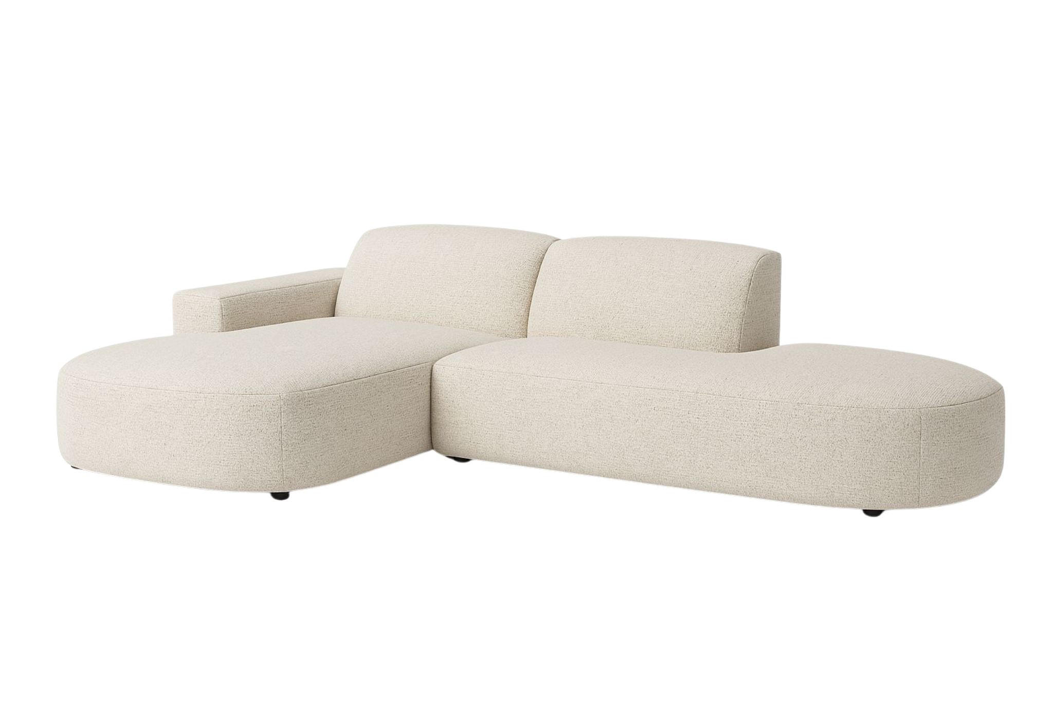 ECKSOFA Cursal Atelier, Stoff Artico, Nata, Links - Beige, Holz (284/166cm) - Kaiser Möbel
