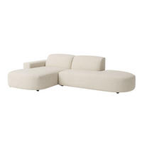 ECKSOFA Cursal Atelier, Stoff Artico, Nata, Links - Beige, Holz (284/166cm) - Kaiser Möbel