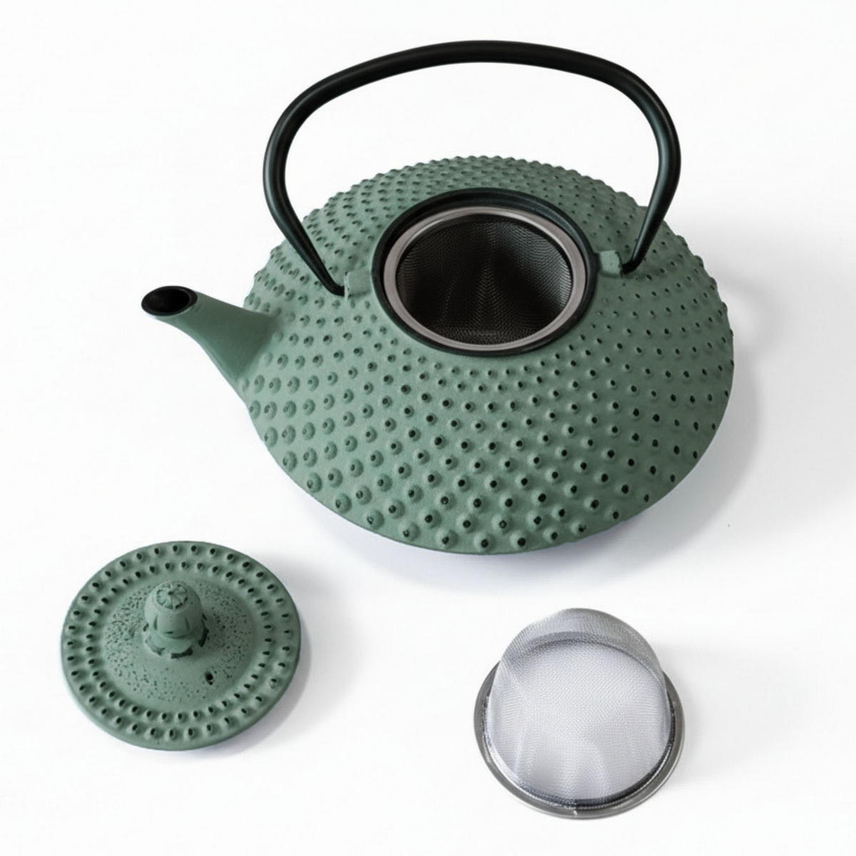 TEEKANNE Gusseisen Mika 1250 ml - Grün, Metall (1.25L) - AROMELIO