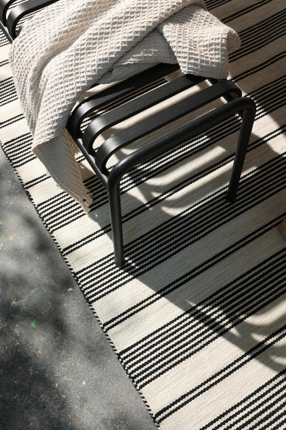 OUTDOORTEPPICH Rida Beige/Schwarz 120/170 cm - Beige/Schwarz, Kunststoff/Textil (120/170cm) - benuta