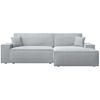 ECKSOFA Farese New Hellgrau Chenille - Hellgrau/Schwarz, Kunststoff/Textil (267/167cm) - Selsey