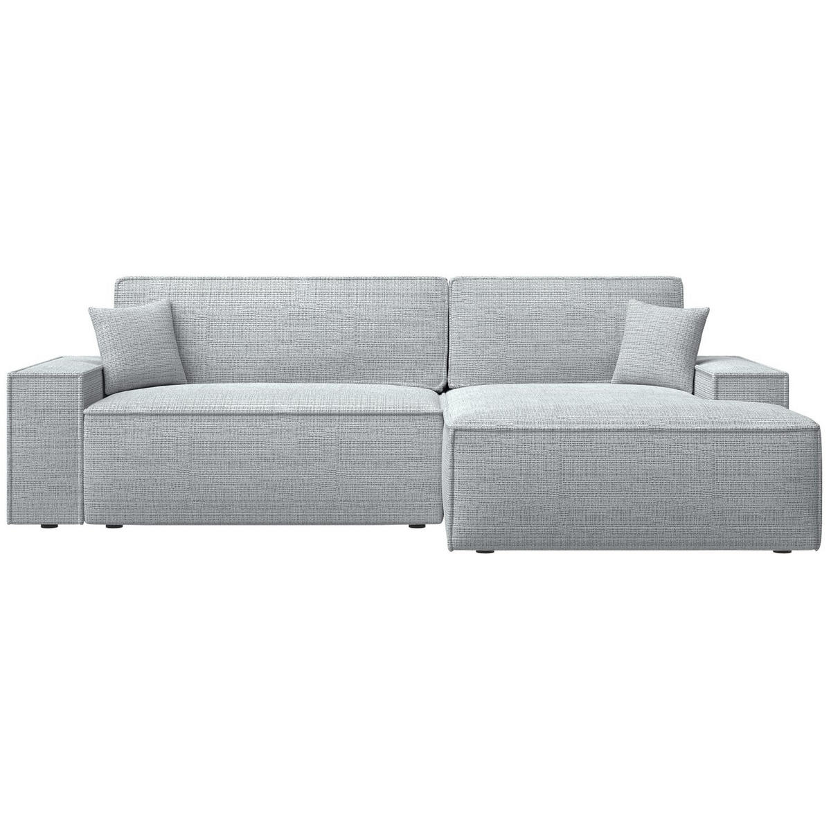 ECKSOFA Farese New Hellgrau Chenille - Hellgrau/Schwarz, Kunststoff/Textil (267/167cm) - Selsey