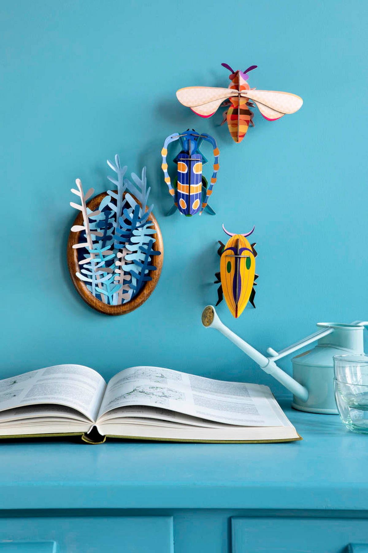 WANDDEKO Rosalia-Käfer 10/5 cm - Blau, Wellpappe (10/5/15cm) - KUNSTLOFT