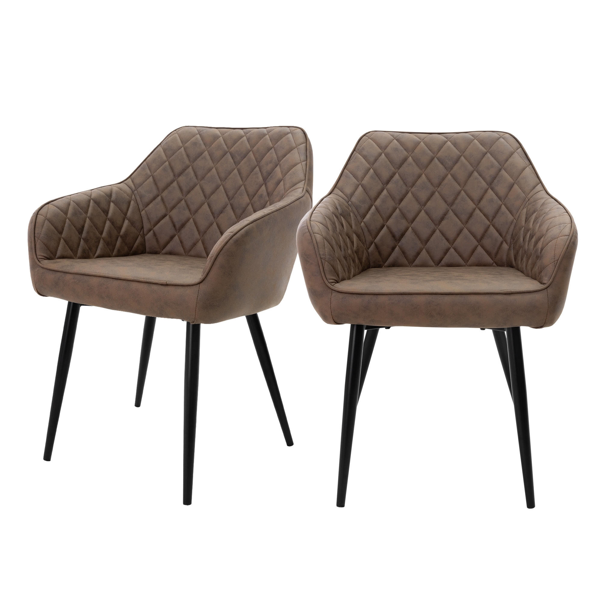 ESSZIMMERSTUHL Samt Braun 2er Set - Braun, Metall (63/80/60cm) - ML-DESIGN