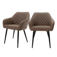 ESSZIMMERSTUHL Samt Braun 2er Set - Braun, Metall (63/80/60cm) - ML-DESIGN