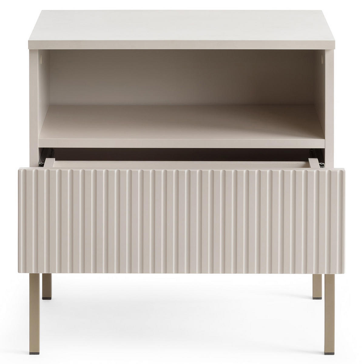 NACHTTISCH FONTE, Cremefarbig - Creme, Holzwerkstoff (56/53/39cm) - KONSIMO®