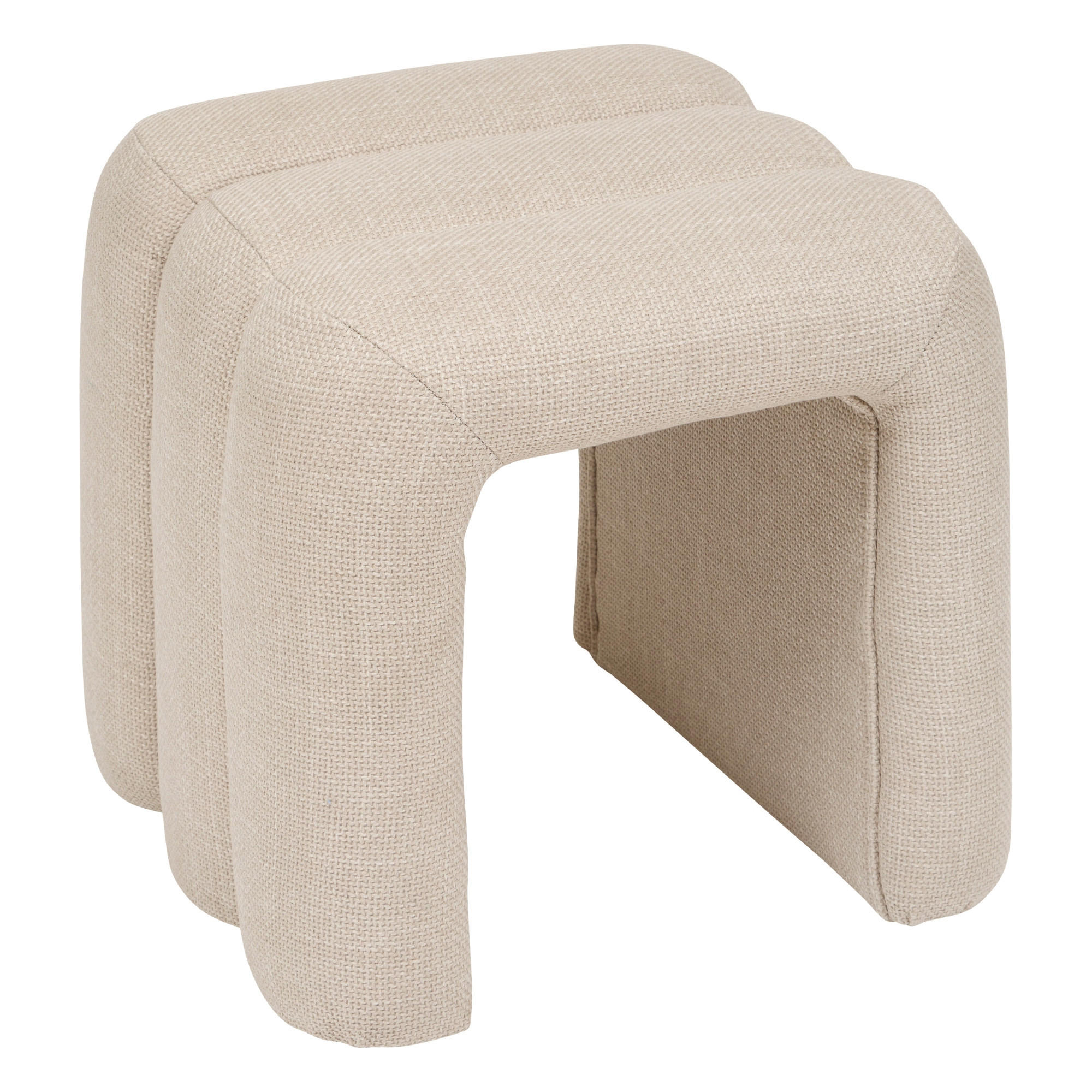 BOGEN-HOCKER Sisco 43/42/44 cm - Beige, Textil (42/44/43cm) - Atmosphera Createur d´interieur