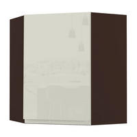 HÄNGESCHRANK Florence W10/60 Lava / RAL 1013 perlweiß HG 60 / 60 / 72cm - Türanschlag rechts - Dunkelgrau/Weiß Hochglanz, Holz/Holzwerkstoff (60/72/60cm) - Feldmann-Wohnen