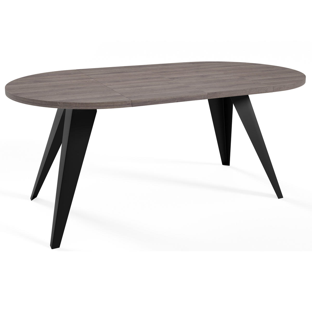 ESSTISCH Alma, Tisch mit Ausziehfunktion, 100 cm, Schwarz+Anthracite Sherman - Eichefarben/Schwarz, Metall (100/100/76cm) - Beautysofa