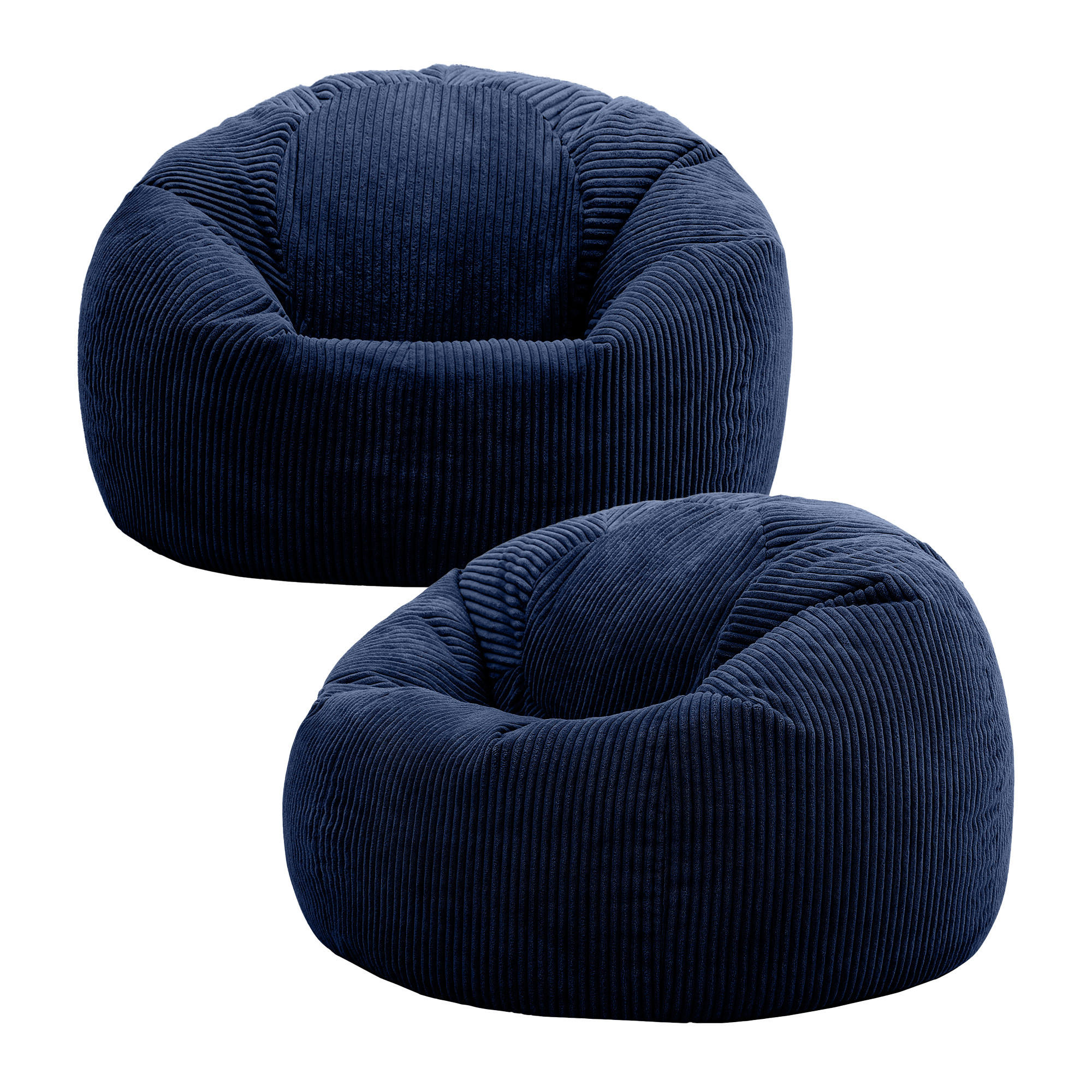 SITZSACK Klassisch Sessel aus Cord 2-tlg. - Dunkelblau, Textil (85/50/85cm) - icon