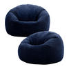 SITZSACK Klassisch Sessel aus Cord 2-tlg. - Dunkelblau, Textil (85/50/85cm) - icon