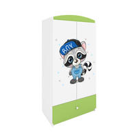 KINDERKLEIDERSCHRANK Waschbär 90/175/52 - Grün, Holzwerkstoff (90/175/52cm) - Kocot Kids