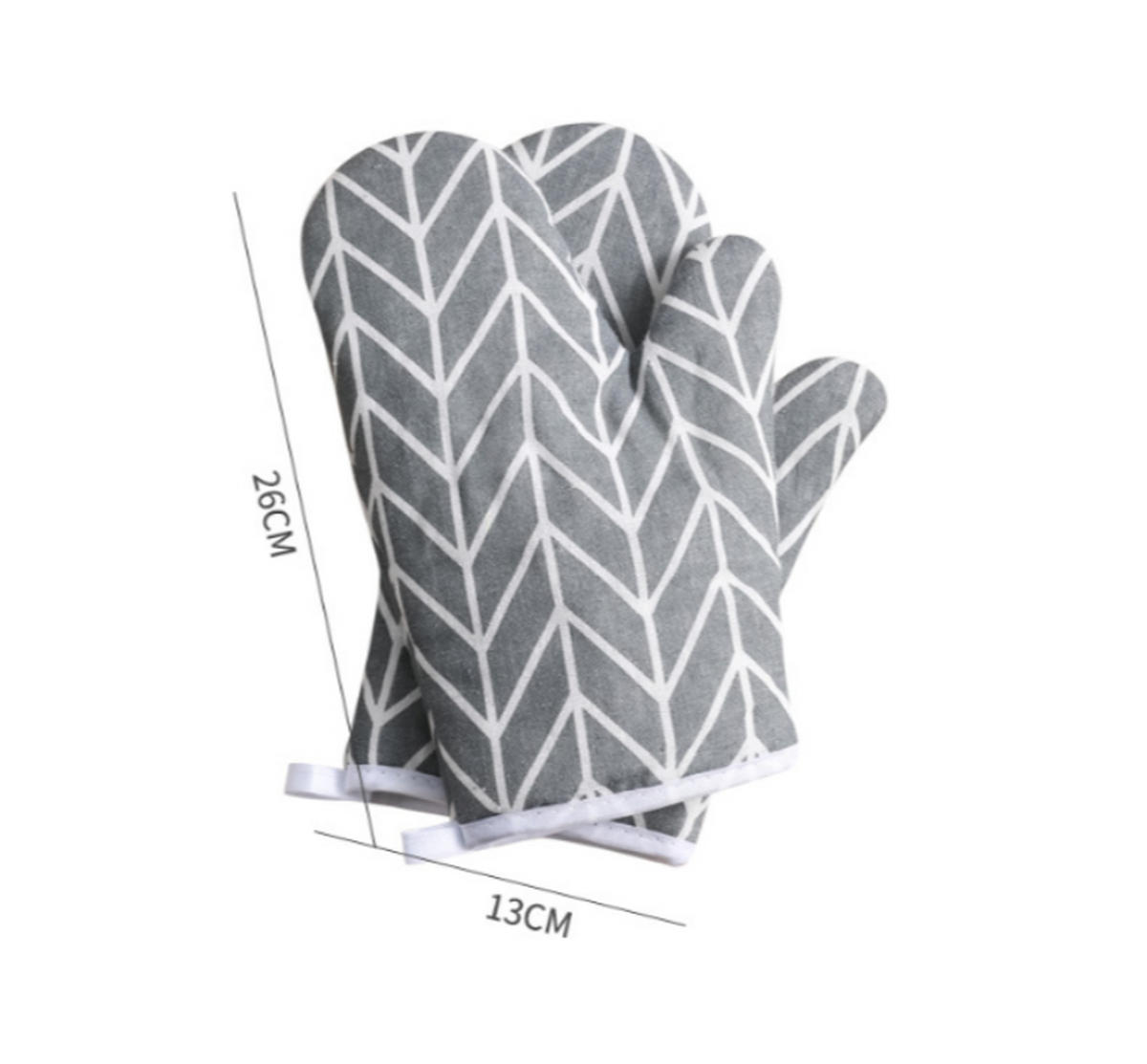 OFENHANDSCHUHE - 13 x 26 cm - Grau - 2 Stück - Grau, Textil (26/13cm)