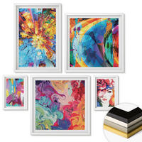WANDBILDER 5er-Set - 50x50 cm & 20x30 cm & 40x60 cm Weißer Rahmen - Minimalistische Boho-Illustrationen - Weiß, Kunststoff (40/60cm) - ArtPrintCave