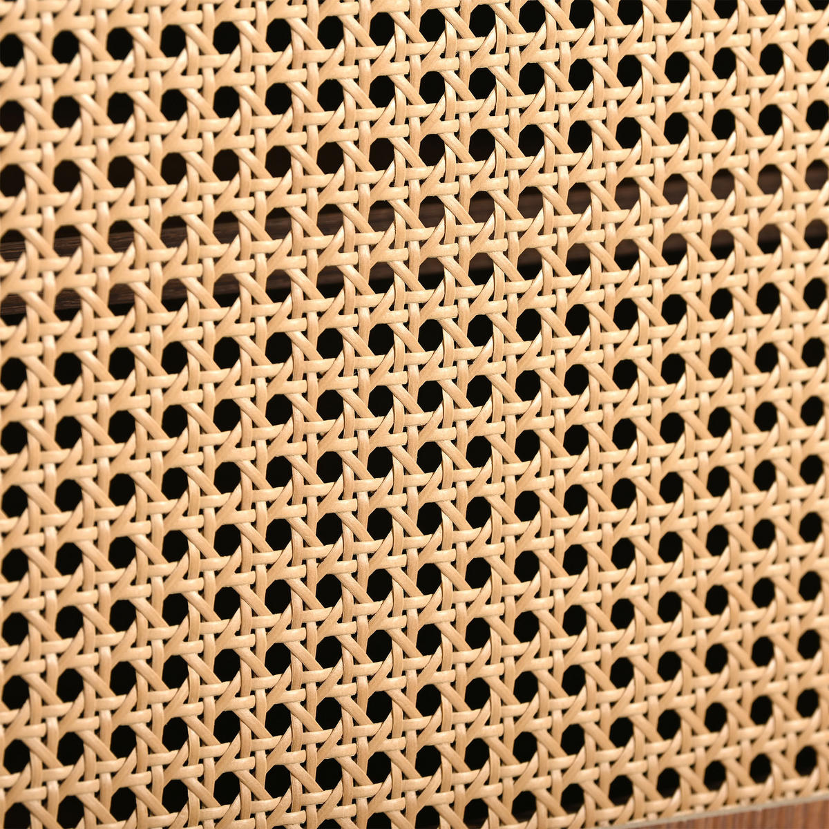 LOWBOARD DE-40111 mit Rattan-Schiebetüren und Metallfüßen Walnuss - Walnussfarben, Holzwerkstoff (160/60/40cm) - ComfortXL