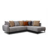 ECKSOFA EVENTO 5-Sitzer, platinfarben - Schwarz/Grau, Holzwerkstoff/Textil (266/206cm) - Courtois Laville
