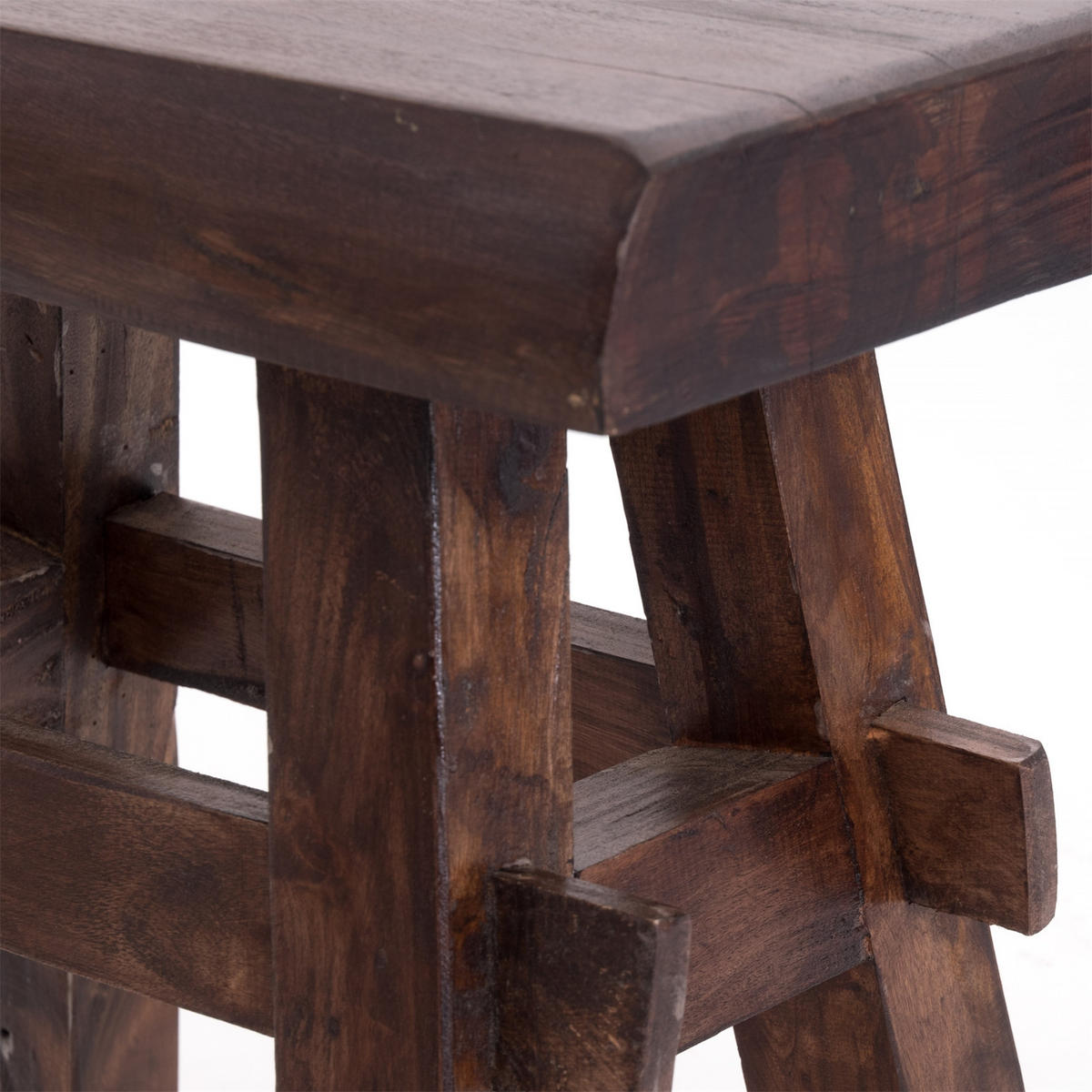 HOCKER Vintage 40 Massivholz dunkelbraun - Naturfarben, Holz (45/43/27cm) - DESIGN DELIGHTS