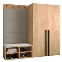 GARDEROBEN-SET 184/184/42 - Eichefarben/Creme, Holz/Kunststoff (184/184/42cm) - MÖBEL KRYSPOL