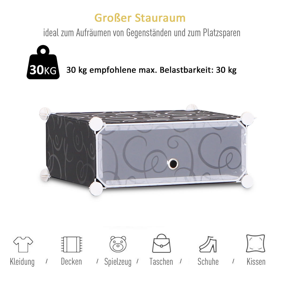 SCHUHSCHRANK, Schwarz + Weiß - Schwarz, Kunststoff (37/160/95cm) - HOMCOM