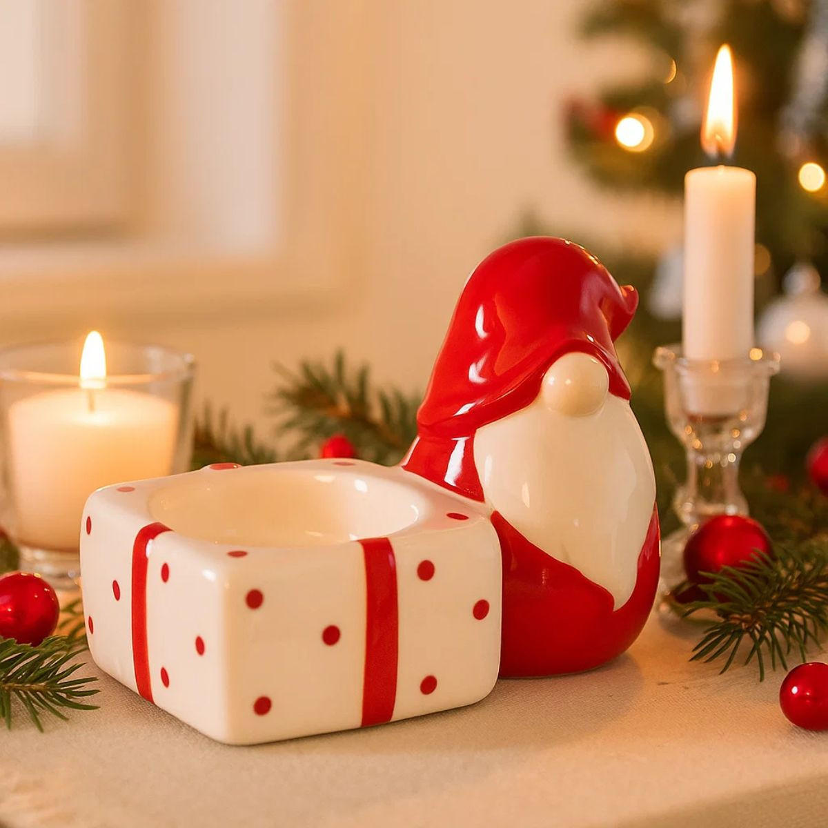 KERZENHALTER Weihnachtwichtel - Multicolor, Stein (5.7/7.2/10cm) - Atmosphera Createur d´interieur